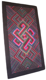 'Double Endless Knot in Pink', Tibetan Wall-hanging Art