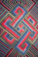 'Double Endless Knot in Pink & Green', Tibetan Wall-hanging Art