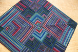 Cushion Cover, 'Lotus & Pond with Blue', Tibetan Patchwork Art