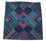 Cushion Cover, 'Lotus & Pond with Triple Red', Tibetan Patchwork Art