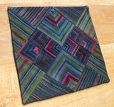 Cushion Cover, 'Lotus & Pond with Pink', Tibetan Patchwork Art