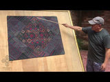 'Dze Stone Design with Lotus Pond', Tibetan Wall-Hanging Art