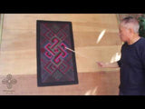 'Double Endless Knot in Pink', Tibetan Wall-hanging Art