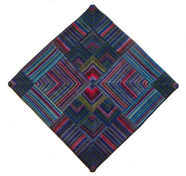 Cushion Cover, 'Lotus & Pond with Green', Tibetan Patchwork Art
